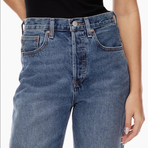 NWT Aritzia Denim Forum The Joni High Rise Loose 29L Size 27 3 Yrs Bleu N Stormy - Picture 4 of 5